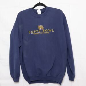 Super Bowl XXXVIII Navy Crewneck Sweatshirt XL Y2K‎ Sportswear